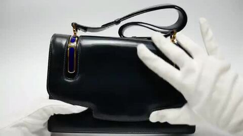 【オールドグッチ】ブラック　エナメル　ショルダーハンドバッグ　ヴィンテージ　レア オールドグッチ】ブラック エナメル ショルダーハンドバッグ