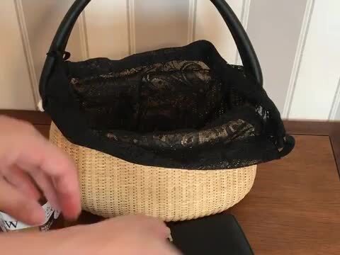 ナンタケットバスケット 馬革ハンドル 鯨骨留め具　30年前の品プリ販売会にて ナンタケットバスケット 馬革ハンドル 鯨骨留め具 30年前の品