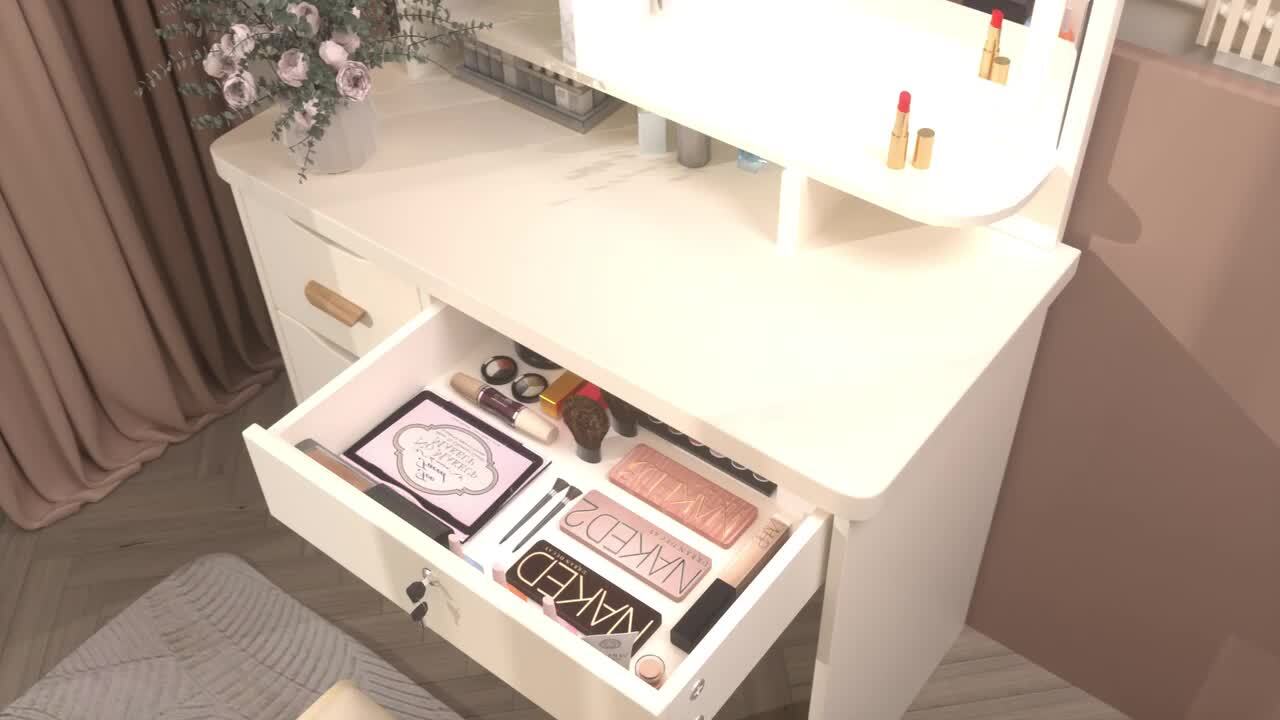【送料込み】組立済み　ロマプリ 姫系 ドレッサー LEDライト付き　最終値下げ‼️ 送料込み】組立済み ロマプリ 姫系 ドレッサー LEDライト付き