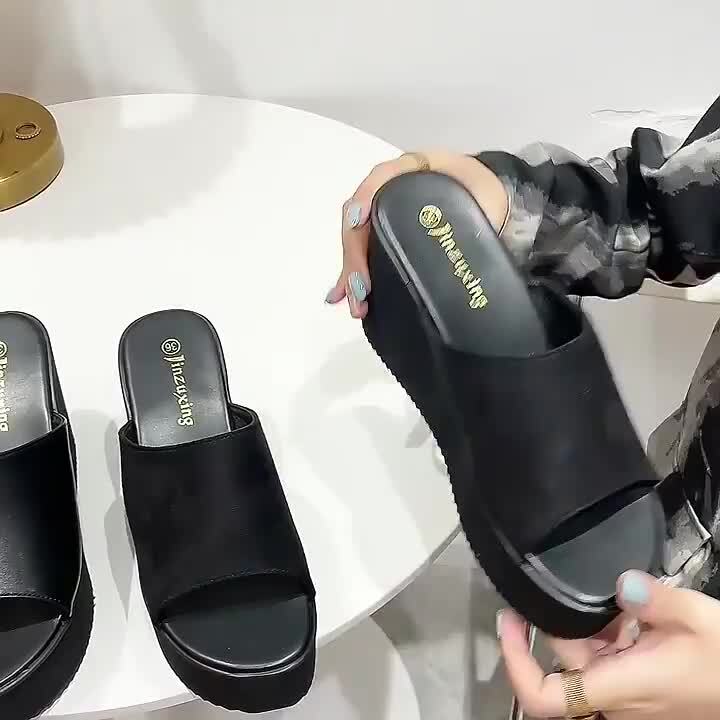 HOT BEST!キュービック ラタン 厚底ウェッジヒールスリッパ(8cm) 楽天市場】サンダル レディース ウェッジヒール 8cm ストラップ