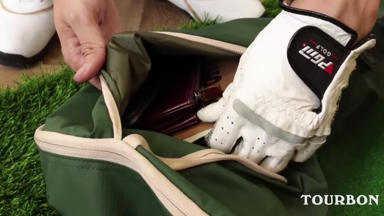 (未使用･未開封品)　Tourbonコース トレーニング 練習ゴルフバッグ クラブ トラベルケース ファスナーポケット付き 防水キャンバス&amp;レザー 6k88evb imgrc0084440638.jpg