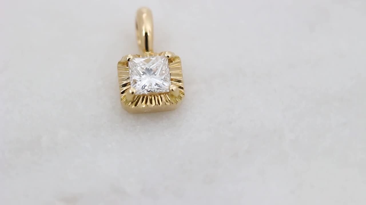 楽天市場】「プリンセスカット」K18 一粒 ネックレス チャーム