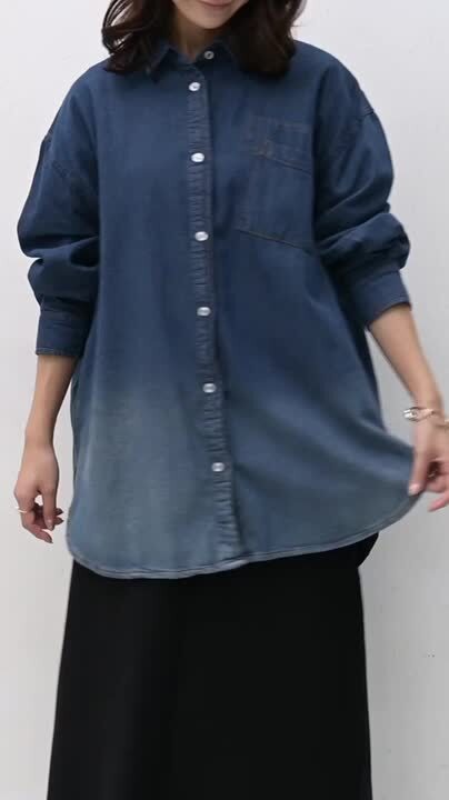 デニムシャツ 大きいサイズ レディース ロング丈 長袖 前開きボタン 羽織り トップス cotton100 LL-3L 4L-5L 楽天市場】大きいサイズ レディース デニムシャツ ロング丈 長袖