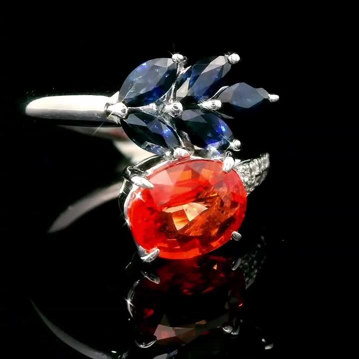 サファイヤ プラチナリング 楽天市場】【鑑別書付】 2.36ct オレンジサファイア 1.18ct