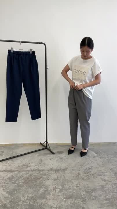 saqui　ベロアテーパードパンツ saqui(サキ)のファリエロサルティ地 テーパードリボンパンツ通販