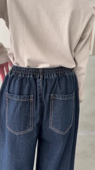 ワイドレッグパンツ 38サイズ インディゴブルー(mal.rerere押しパン) ワイドレッグパンツ 38サイズ インディゴブルー(mal.rerere押しパン)