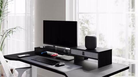 ★高さ3段調整★ 収納力豊富 PCデスク モニター台 幅80㎝ 組立簡単 工具付 モニター台 3段階高さ調整 キーボード収納可能 木目風天板タイプ