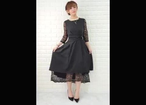 ワンピース ドレス ワンショル ミモレ丈 ウエストマーク sdp0183.jpg
