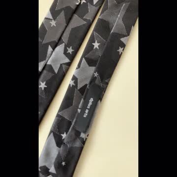楽天市場】細い ナロータイ ネクタイ シルク 星 柄 スター 大 黒