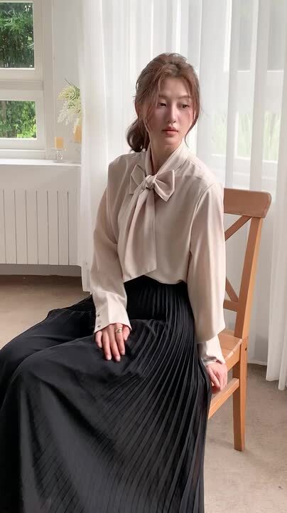 楽天市場】＼9％OFFクーポン／ブラウス ボウタイ 長袖