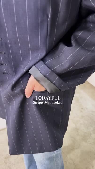 Stripe Over Jacket ストライプオーバージャケット 楽天市場】【即納】 トゥデイフル TODAYFUL アウター Stripe