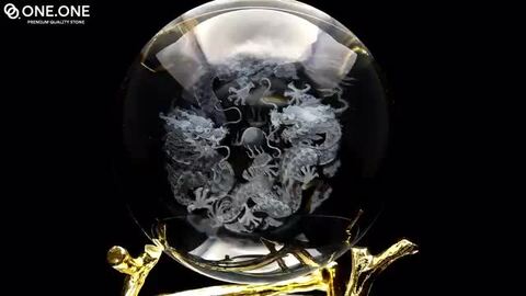 楽天市場】龍 2匹 双龍 五本爪 クリスタル ガラス ボール 約80mm