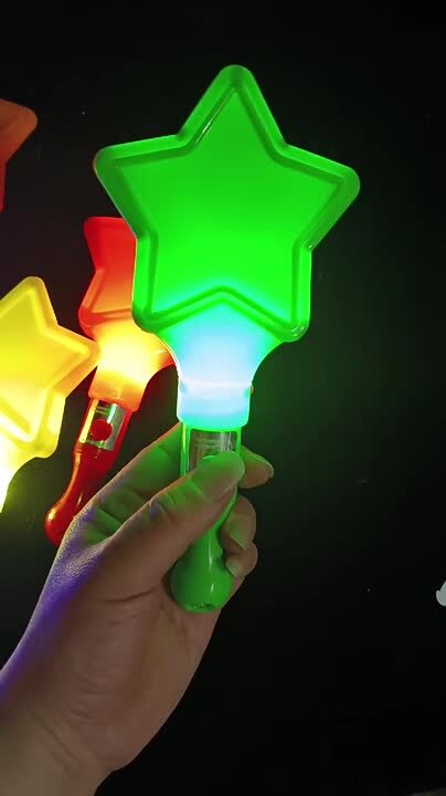 楽天市場】星ステッキ発光棒ハンドステッキ スター ステッキ LED