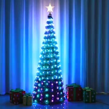 楽天市場】クリスマス ツリー 電飾付 マルチカラー 高さ1.5m 点灯