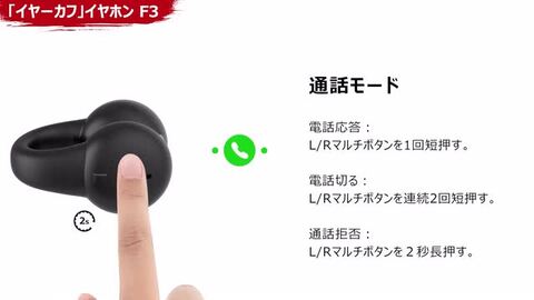 楽天市場】『1位獲得!』 イヤーカフ イヤホン 耳を塞がない ワイヤレス