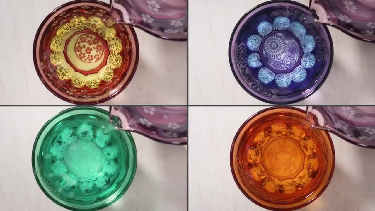 楽天市場】江戸切子 渋沢栄一 × 椎名切子ART 蛇の目 瑠璃 銅赤