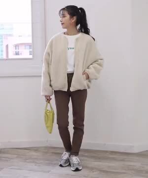 【レトロ】de’zert ノーカラー裏ボアブルゾン リバーシブル 好雰囲気 レトロ】de'zert ノーカラー裏ボアブルゾン リバーシブル 好