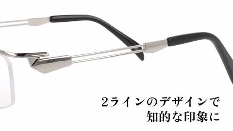 メガネ・老眼鏡 tamtam55 レトロ老眼鏡高精細金属スプリングヒンジ半月セミリムレス