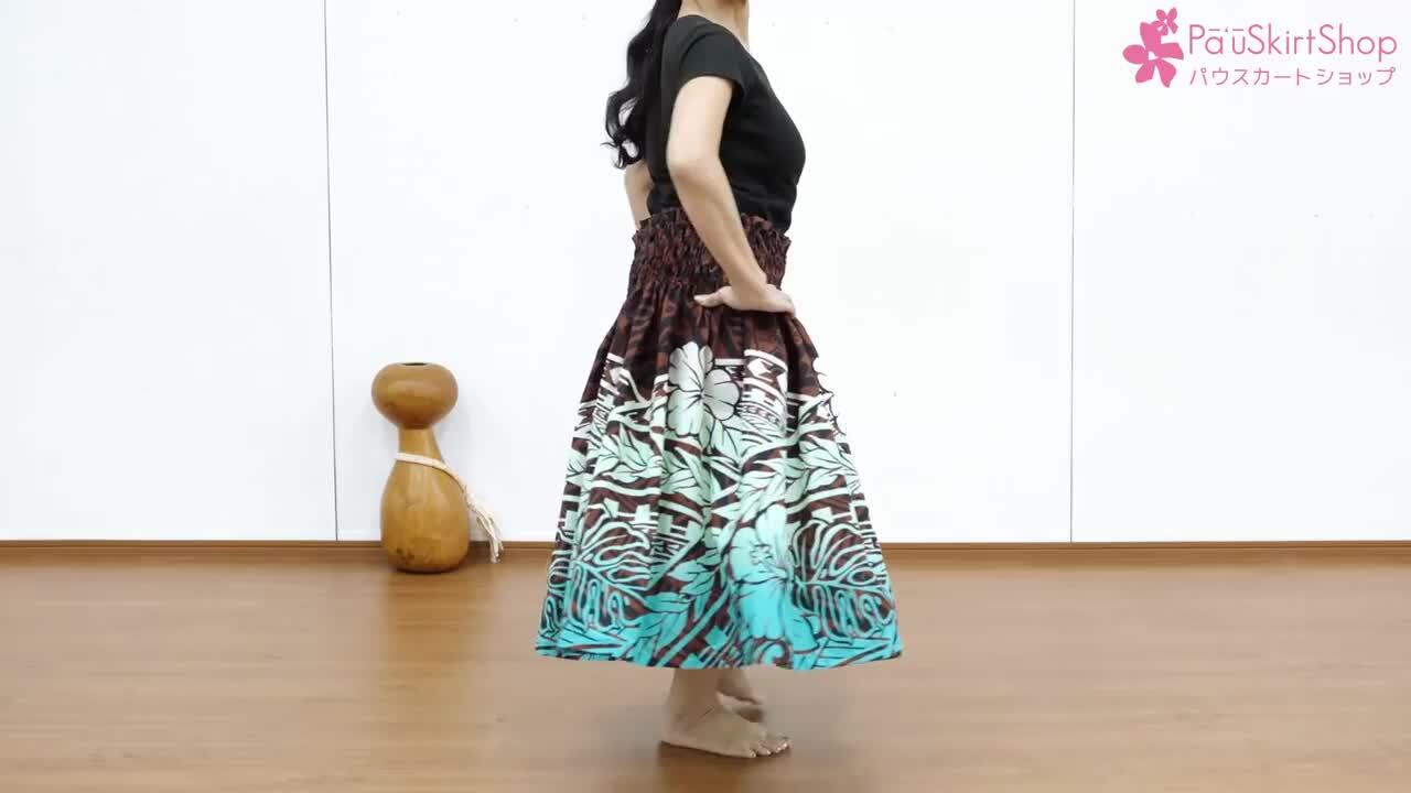 フラダンス　パウスカート 茶系　カヒコ柄　78センチ フラダンス パウスカート 茶系 カヒコ柄 78センチ - メルカリ