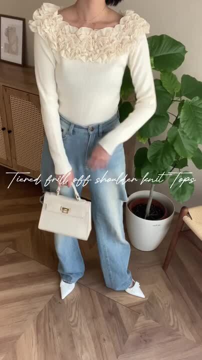 セール】ざっくりが可愛い。ダイヤ柄ショート丈ニット（ニット