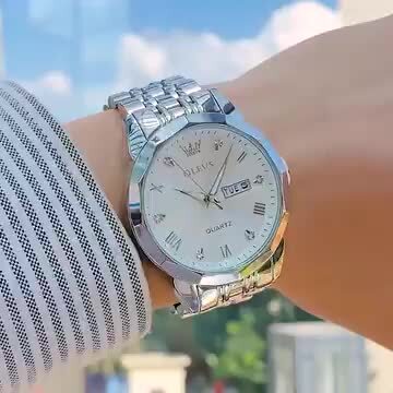 OLEVS 腕時計 メンズ ビジネス 時計 男性用 ブランド シルバー