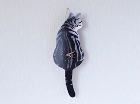 楽天市場】猫時計 振り子時計 壁掛け時計 藤井啓太郎「 猫のしっぽを 