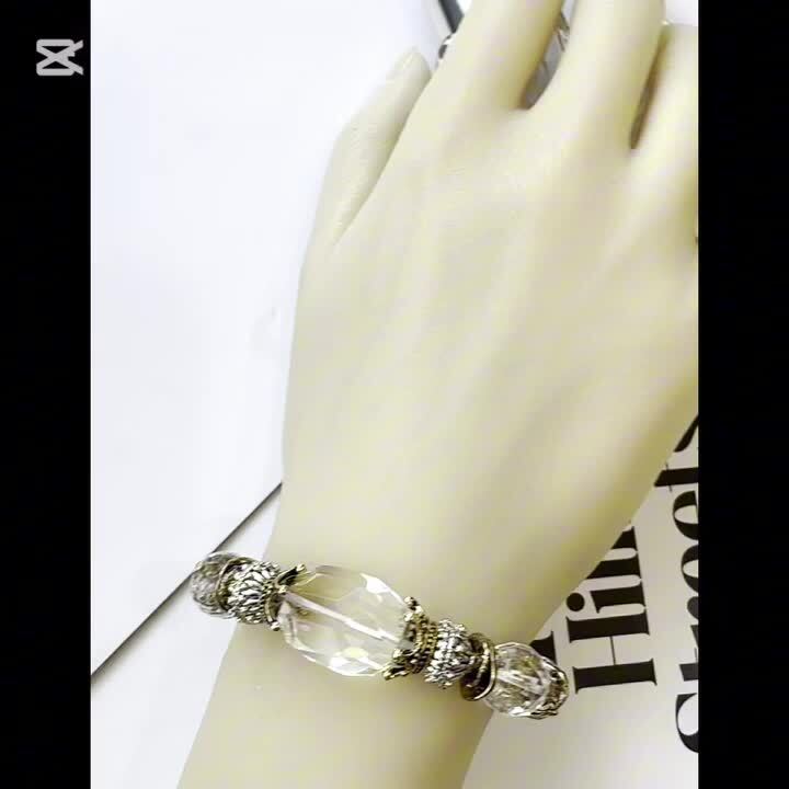 天然石☆極上大粒ミントエメラルド×極上Dクォーツのブレスレット14kgf 天然石☆極上大粒ミントエメラルド×極上Dクォーツのブレスレット
