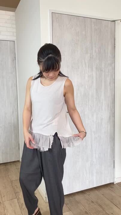 パドカレ マテリアルミックスタンクトップ pas de calais(パドカレ)の25SS?マテリアルミックスタンク