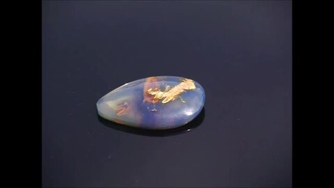 ❤極上ブルーアンバ－❤ドミニカ産❤珍黒北投石❤モリオン❤健康❤御守りにも❤ ブルーアンバー 漂う青 ドミニカ産 4cts./ルース・カボション