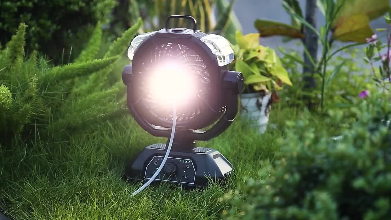 楽天市場】オリジナルデザイン ミスト加湿 扇風機 キャンプ