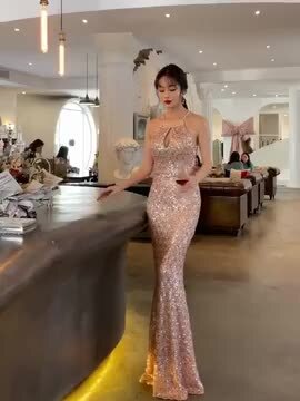 楽天市場】カラードレス マーメイドドレス ホルターネック