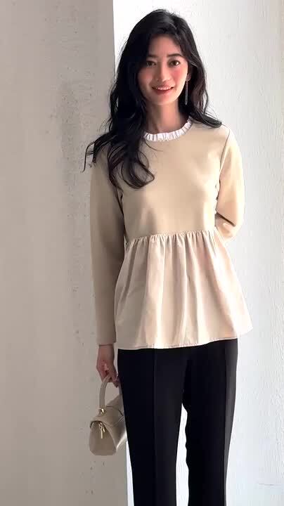 ZOZO限定商品】チュール切り替えペプラムカットソー（Tシャツ