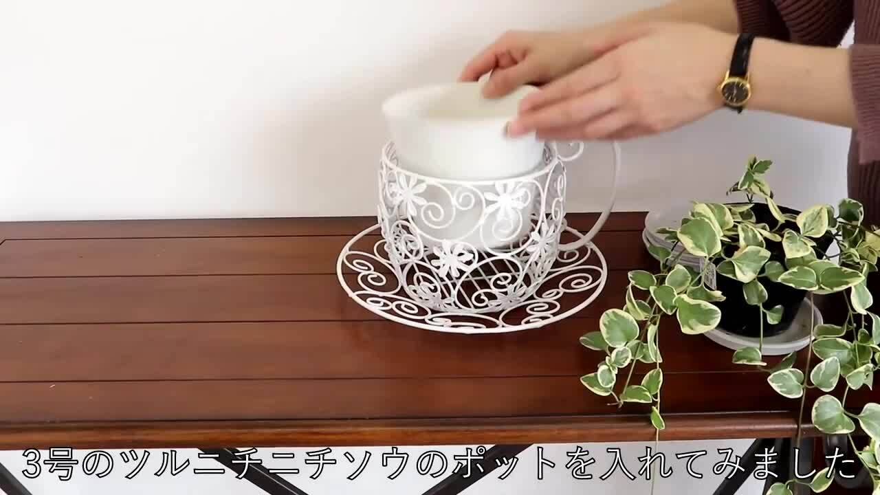 楽天市場】ティーカップ プランター ブラック ホワイト 鉢カバー