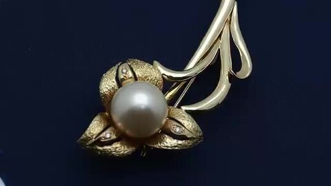 楽天市場】K18 南洋真珠 フラワーブローチ 13.1mmアイボリー系 白蝶