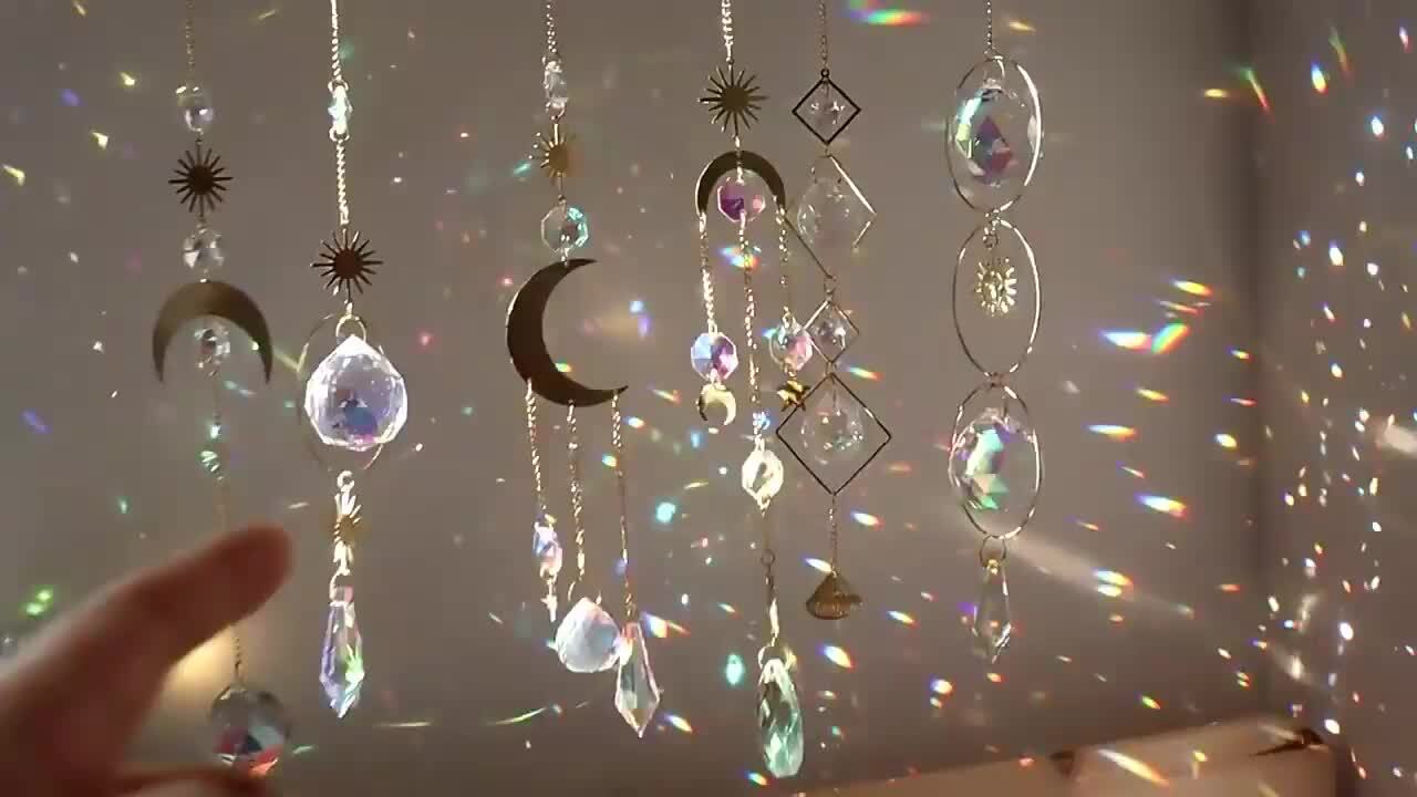 楽天市場】天然水晶付きサンキャッチャー クリスタルハンギング