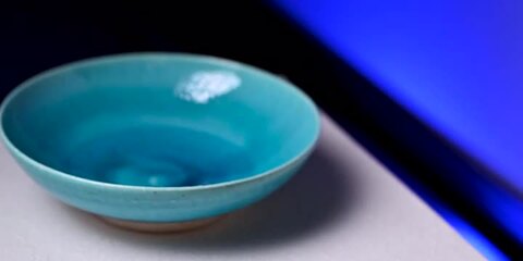楽天市場】送料無料 ｜和食器 中皿 トルコブルー六寸深皿-18cm