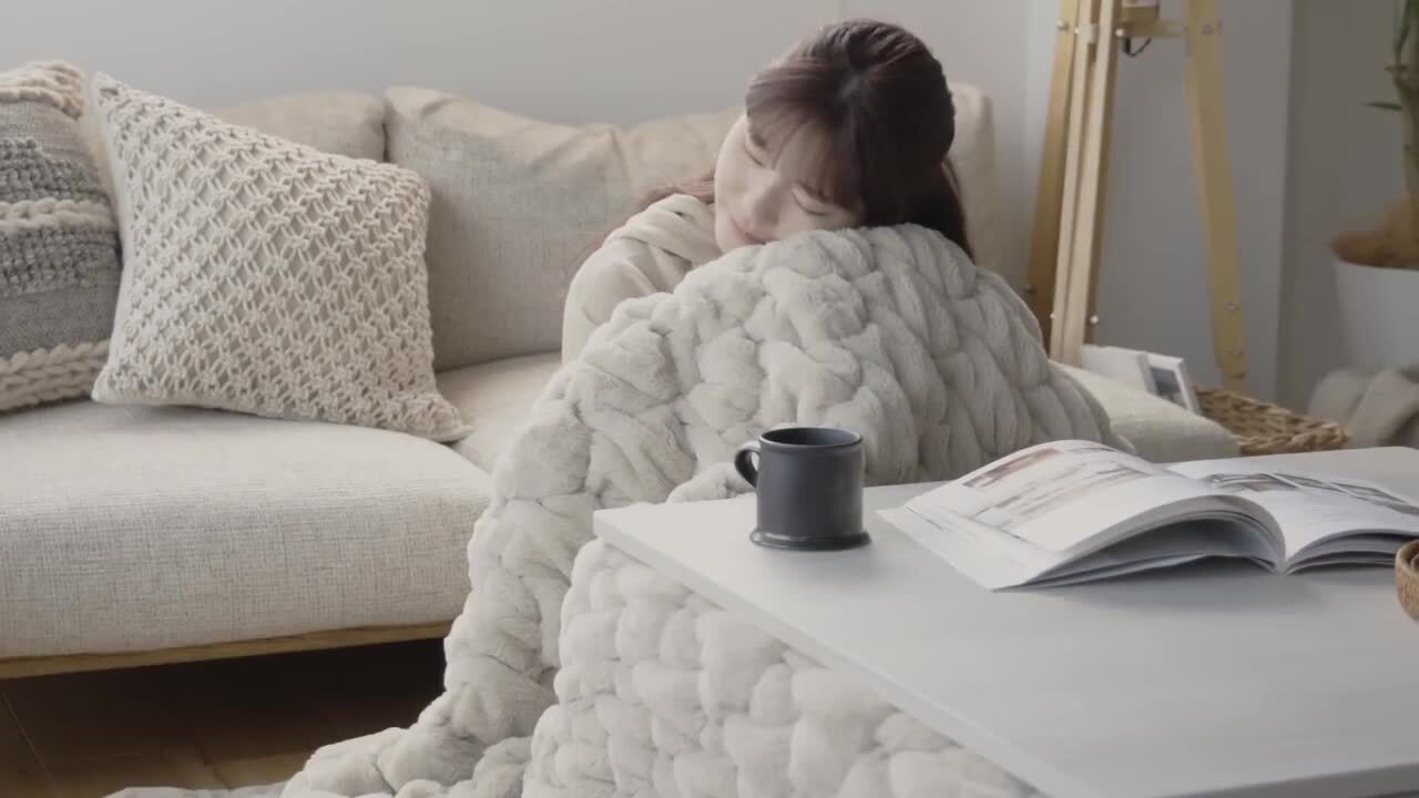 ポコモココファー こたつブランケット 2400×1900 グレー オンラインショップ限定】ポコモコファー こたつブランケット