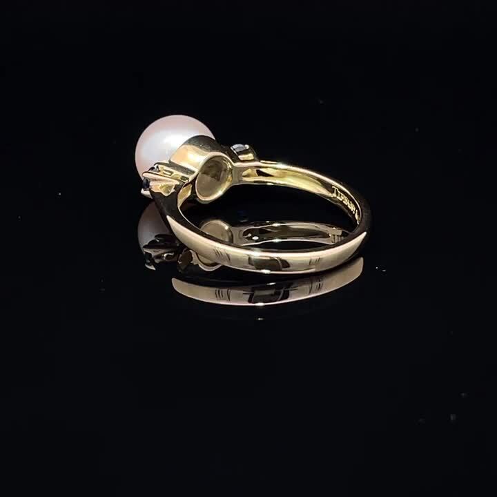 楽天市場】ティファニー アコヤ真珠 リング ブルーサファイア K18  