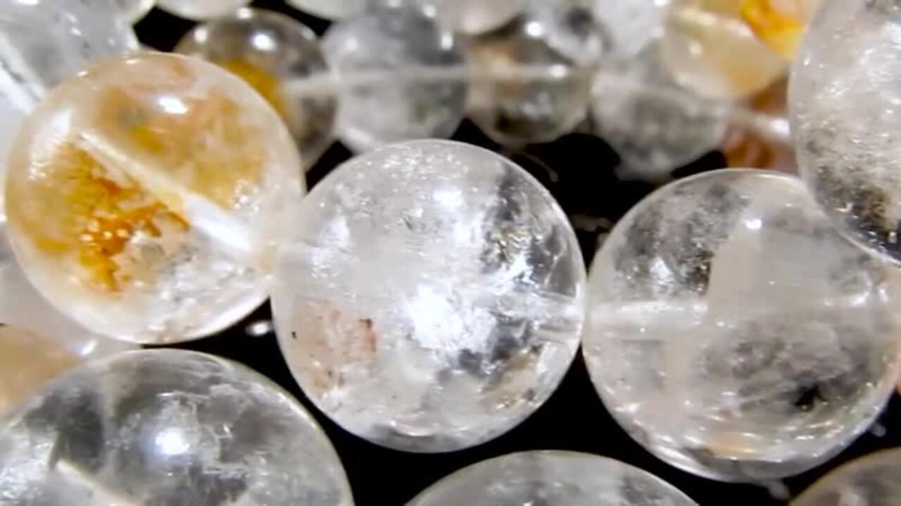 水入ハート水晶とライモナイトのブレスレット ◇芸術的色彩！人気のレッドタイプ◇透明感あり◇鉄分により赤く