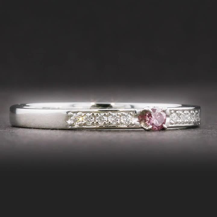 楽天市場】ピンクダイヤモンド リング 0.046ct FANCY VIVID PINK