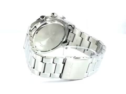 SEIKO クロノグラフ 時計 シルバー/ホワイト クロノグラフ腕時計 ホワイト×シルバー│メンズ革小物通販 S'FACTORY