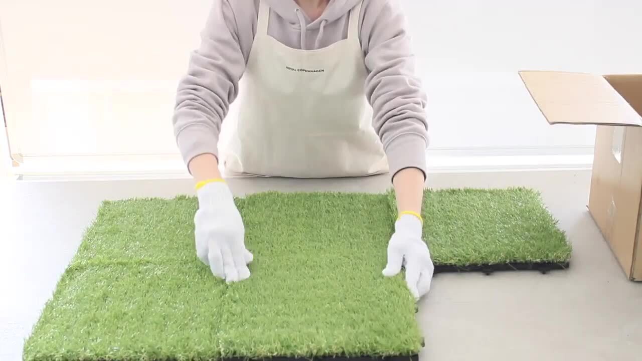人工芝 パネル状 緑色 18枚　IKEA 楽天市場】人工芝 芝生 ジョイント パネル ベランダ バルコニー