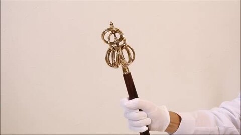 錫杖 真鍮錫杖 2尺用 8Φ 黄銅製金色 地蔵尊用錫杖 黒崎金属工芸製作所