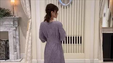 セール】ベルスリーブワンピースドレス大きいサイズ袖あり