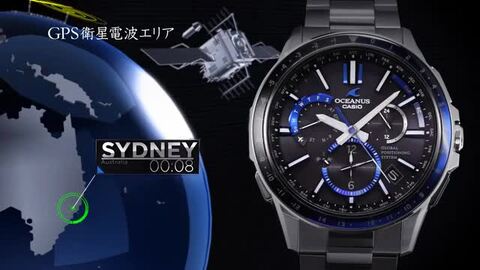 ☆OCEANUS ☆OCW-G1100EIAJFハイブリッド電波ソーラー 青が美しく輝くGPSハイブリッド電波ソーラーウオッチ“OCEANUS