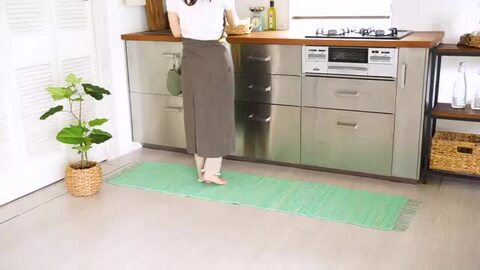 楽天市場】キッチンマット フリンジ 無地 インド製 コットン100
