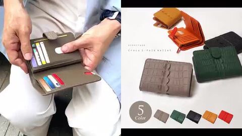 楽天市場】クロコダイル 本物 ミニ財布 二つ折り 背ワニ革 背中