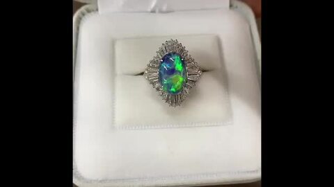 オパール18k.プラチナ900.14kfg等々 楽天市場】ブラックオパール 2.78ct ダイヤモンド 1ct オーバル