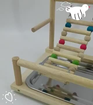 楽天市場】インコ用 2層バードアスレチックスタンド 天然木製