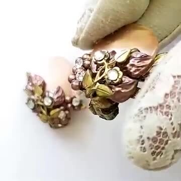 楽天市場】ヴィンテージアクセサリー マザーオブパール 花イヤリング